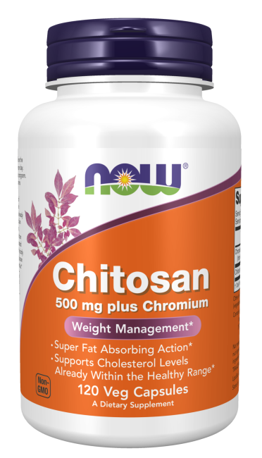 Now Foods Chitosan 500 mg plus Chromium 120 Vegetable Capsules.