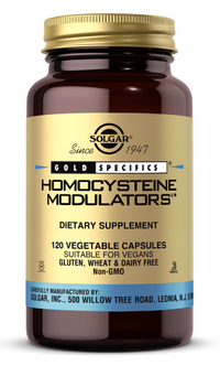 Thumbnail for A bottle of Solgar's Homocysteine Modulators 120 Vegetable Capsules.