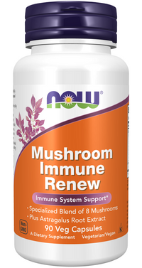 Thumbnail for Now Foods Mushroom Immune Renew 90 Vegetable Capsules is a potent blend of immune-supporting mushrooms, including Astragalus Root Extract, to boost your body's natural defenses.