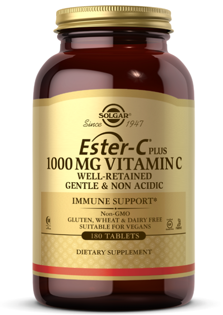 Solgar Ester-C Plus 1000 mg vitamin C 180 tablets.