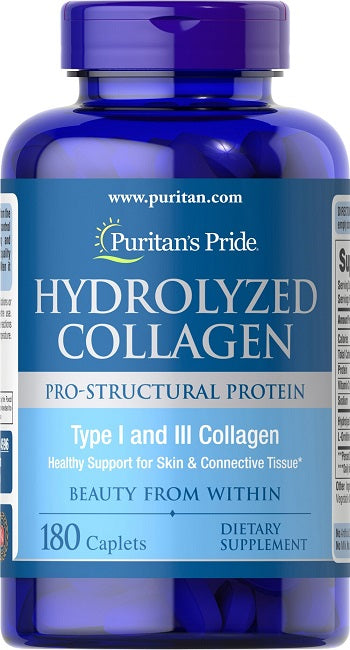 Puritan's Pride Hydrolyzed Collagen 1000 mg 180 caplets.