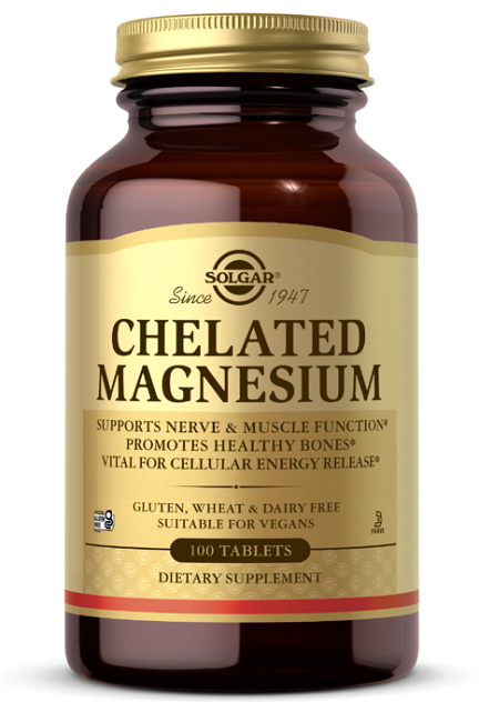 Solgar's Chelated Magnesium - 100 tablets.
