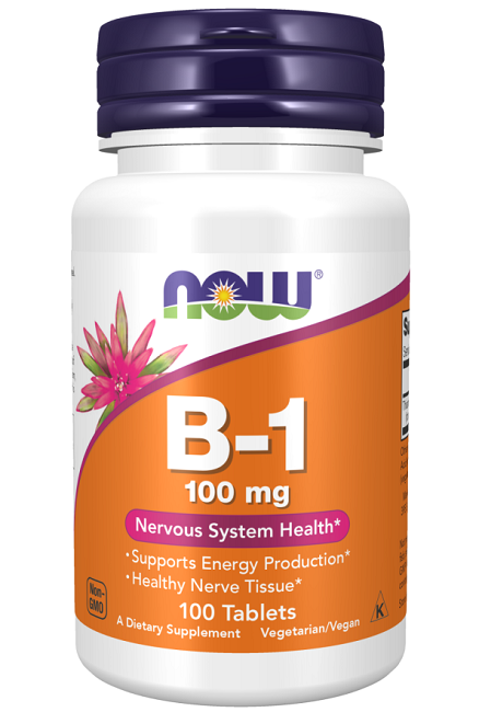 Now Foods Vitamin B-1 100 mg tablets are a supplement that supports energy metabolism. These B vitamins are essential for maintaining overall health and vitality.