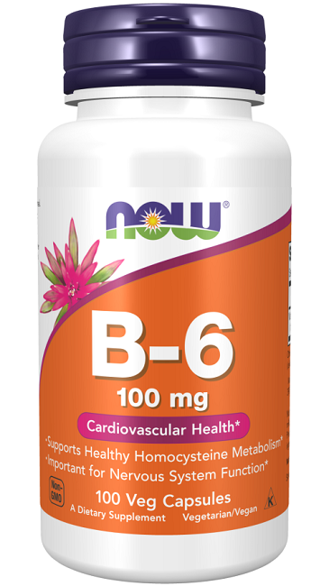 The Now Foods Vitamin B-6 Pyridoxine 100 mg is a supplement that comes in 100 vegetable capsules. It contains vitamin B6, which is essential for energy metabolism and heart health.