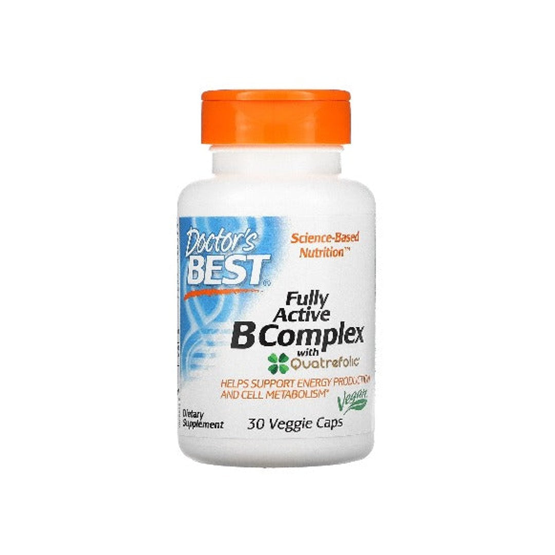 Doctor's Best Vitamin B Complex 30 vege capsules Fully Active is a top-quality supplement that provides comprehensive support for energy production and metabolism.
