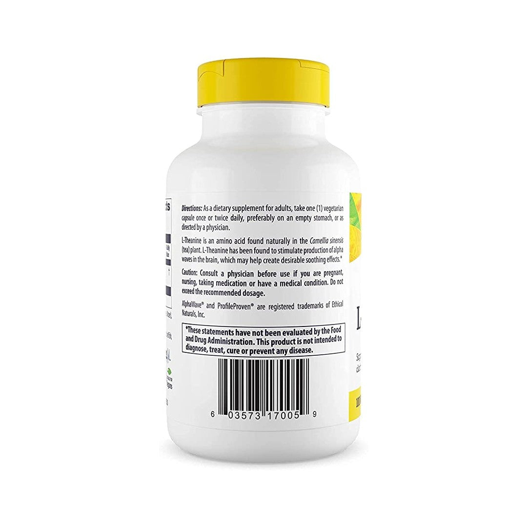 L-Theanine 100 mg (AlphaWave) 180 vege capsules - back