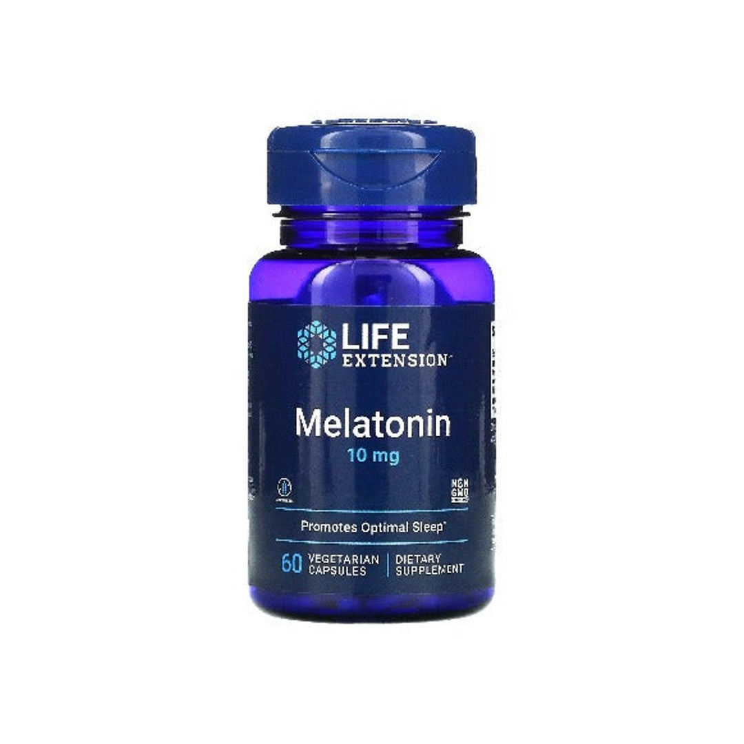 Melatonin 10 mg 60 vege capsules - front