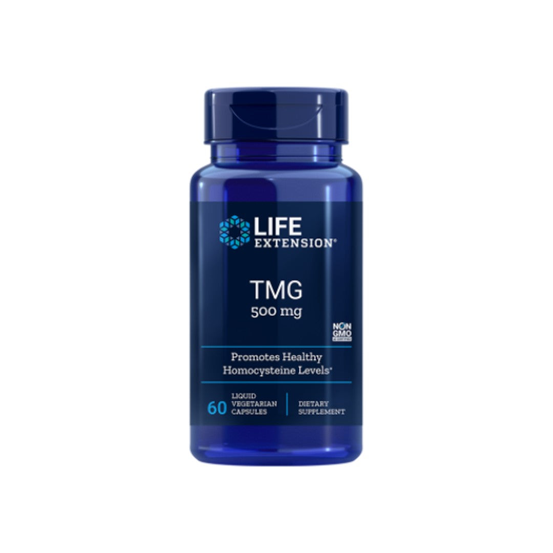 TMG Trimethylglycine 500 mg 60 vege capsules - front