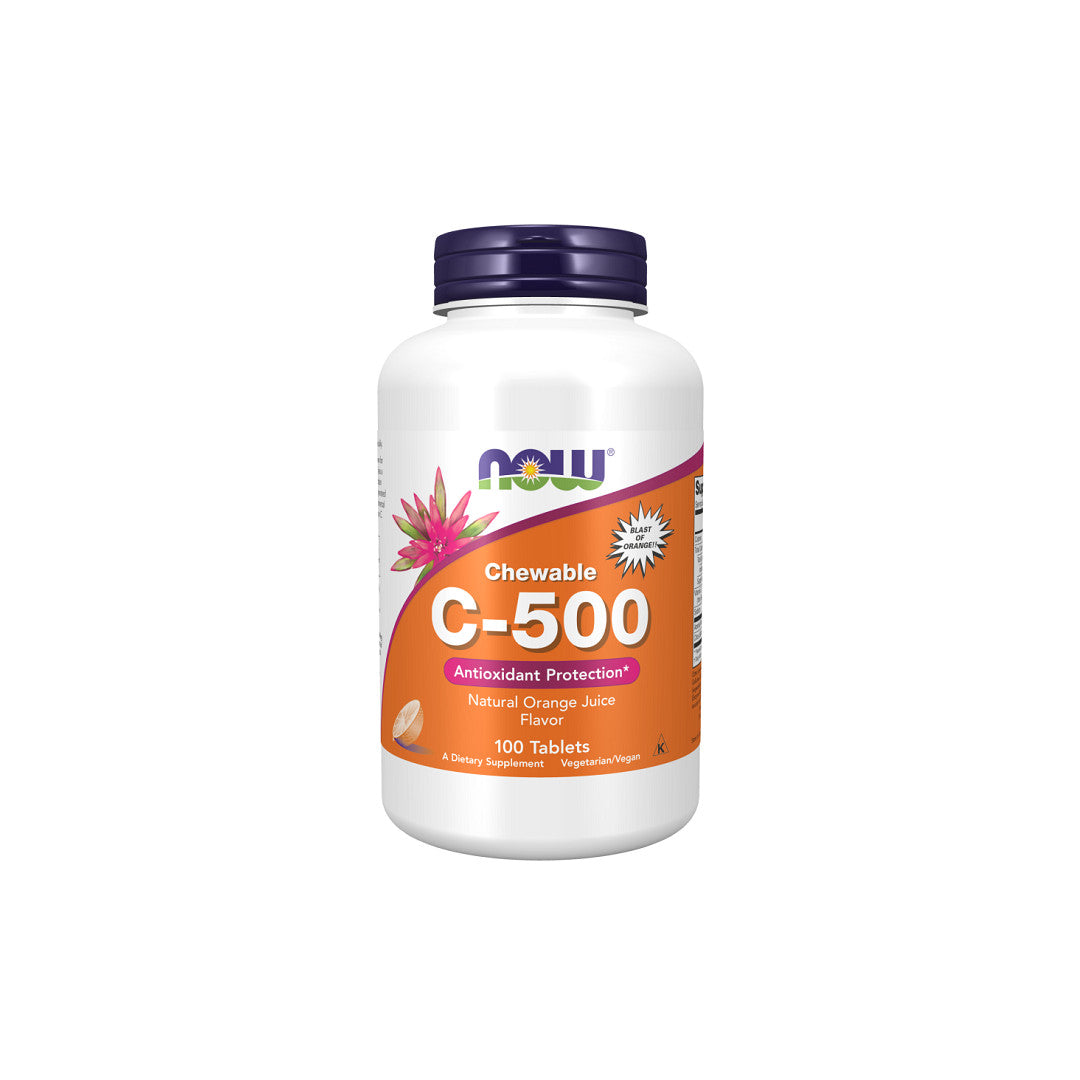 Now Foods Vitamin C - 500 capsules, providing antioxidant support for the immune system.