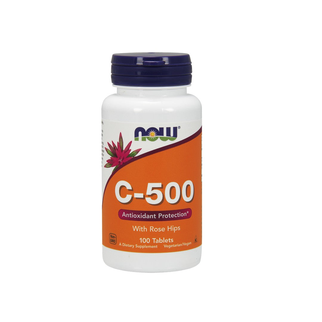 Now Foods Vitamin C 500 mg with Rose Hips 100 tablets is a powerful supplement enriched with vitamin C, which is well known for its ability to strengthen the immune system by protecting the body against harmful free radicals.