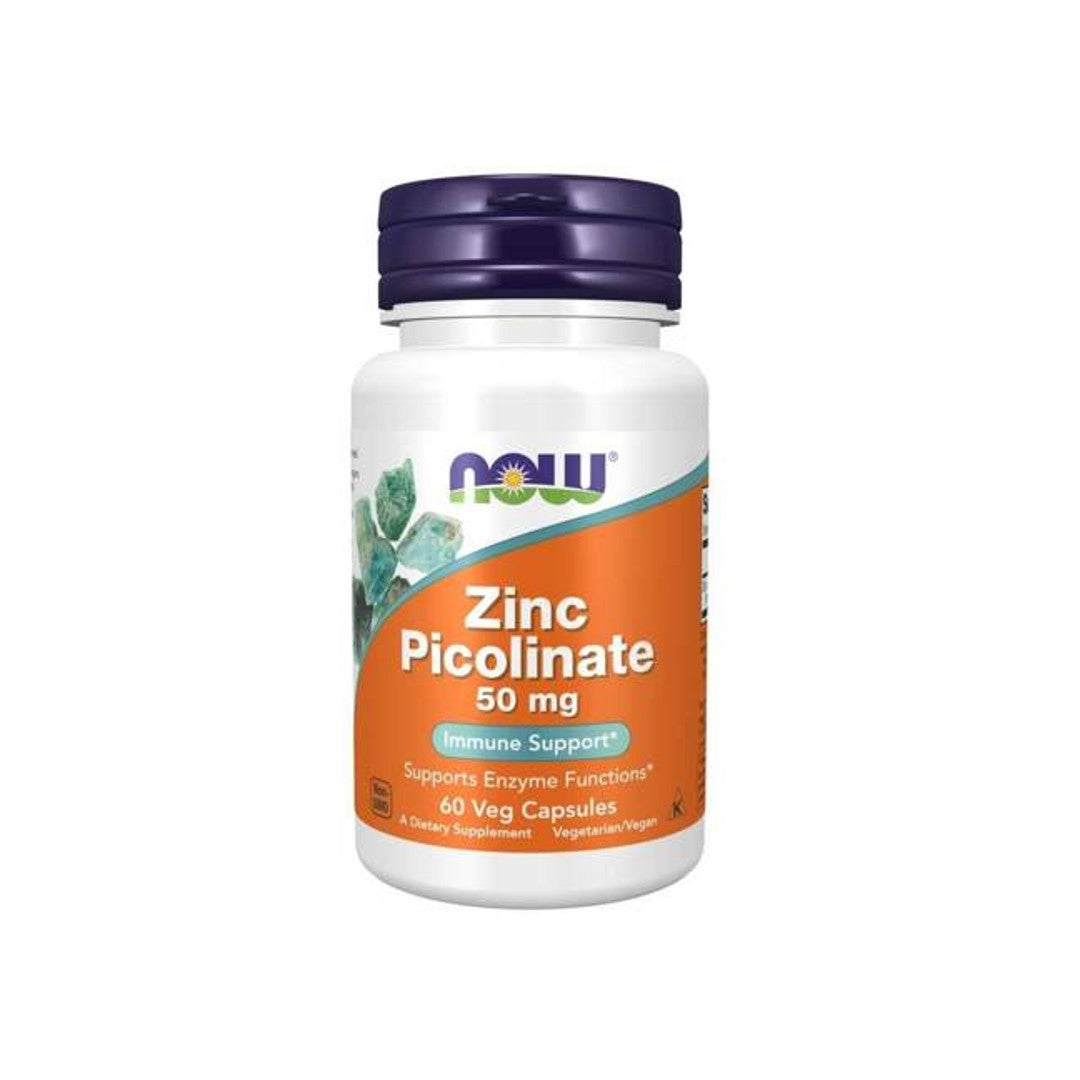 Boost your immune system and support prostate health with Now Foods Zinc Picolinate 50 mg 60 vege capsules.