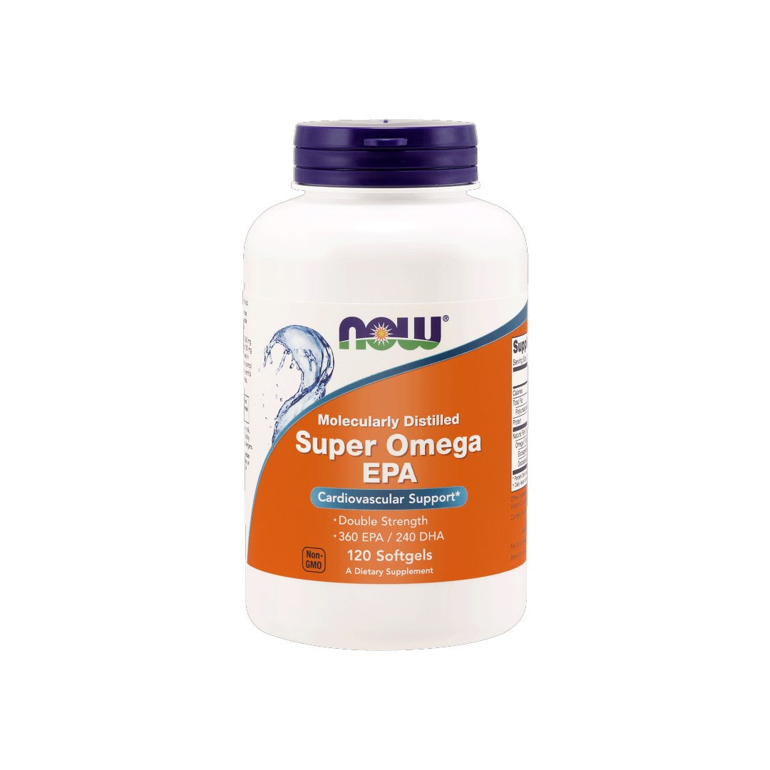 Now Foods' Super Omega EPA 360/DHA 240 120 softgel is a premium dietary supplement rich in omega-3s, offering exceptional cardiovascular support and promoting optimal cognitive function.