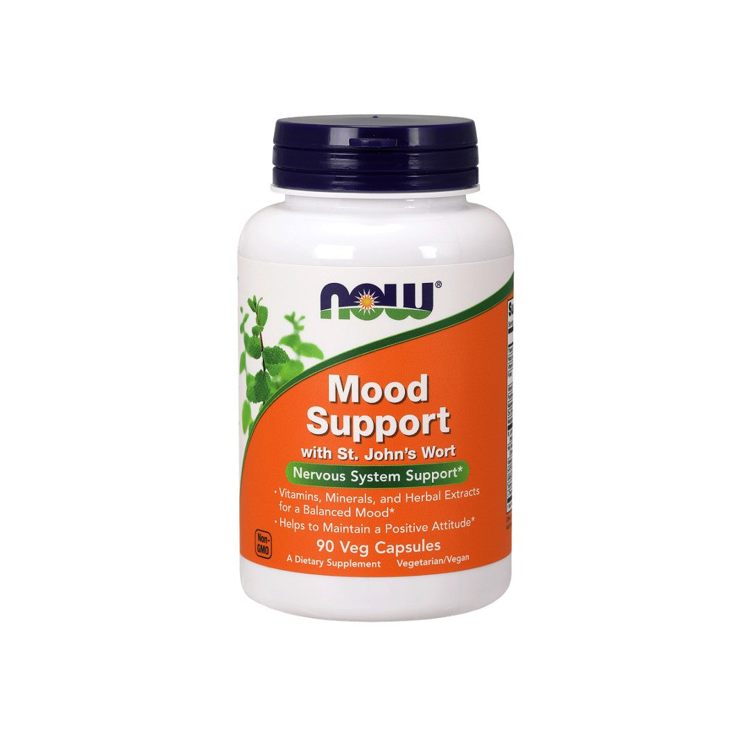 Enhance positive attitude and promote a balanced mood with Now Foods Mood Support 90 vege capsules - 60 ct.