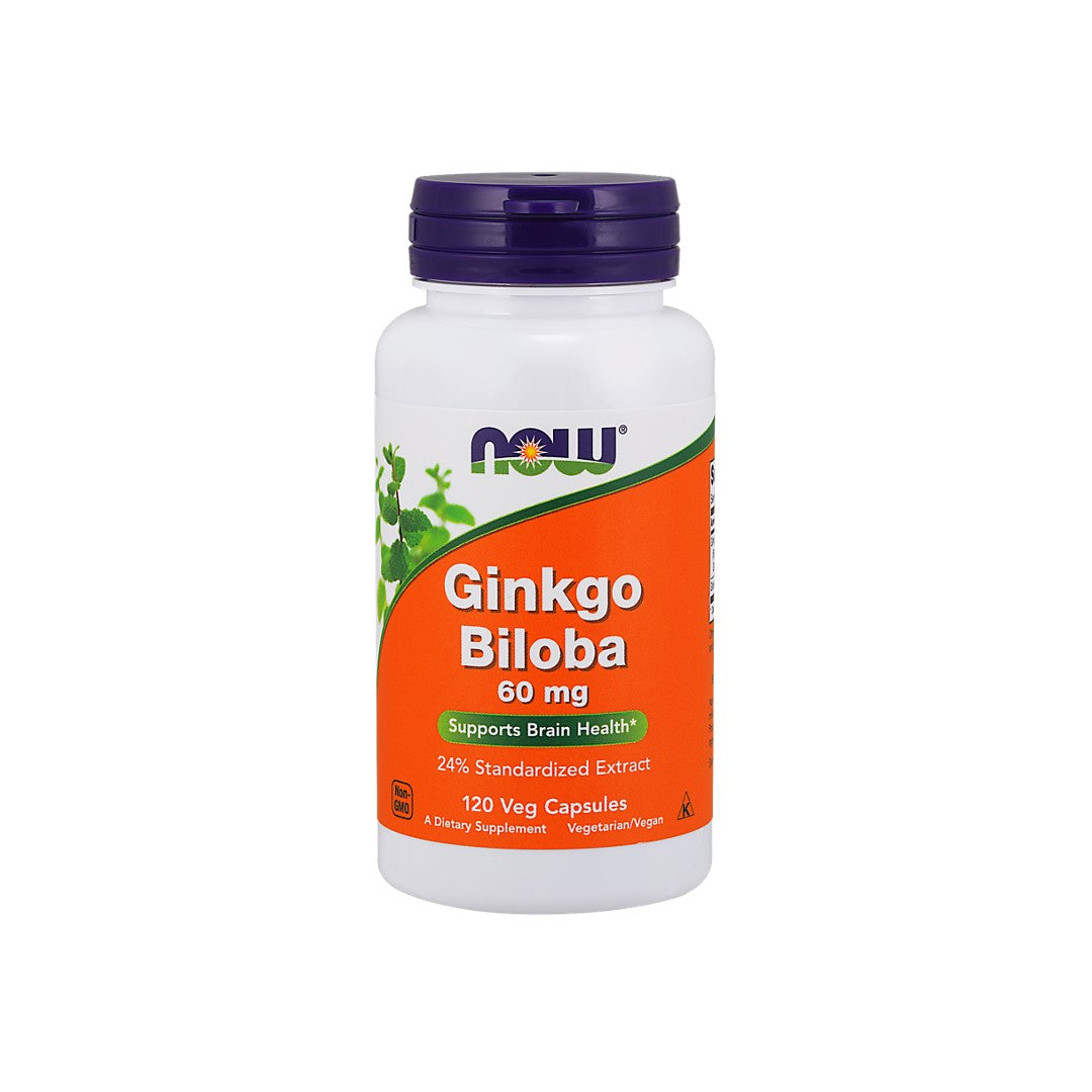 Now Foods Ginkgo Biloba Extract 24% 60 mg 120 vege capsules.
