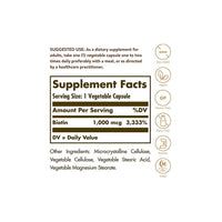 Thumbnail for A label showing the ingredients of Solgar's dietary supplement.