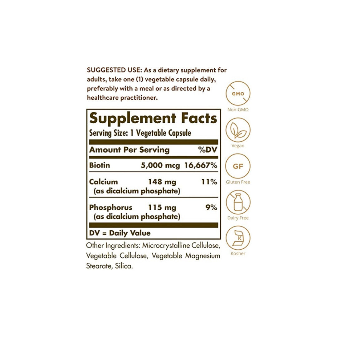 A label for Solgar's Super Potency 50 V Caps dietary supplement with a description of the ingredients.