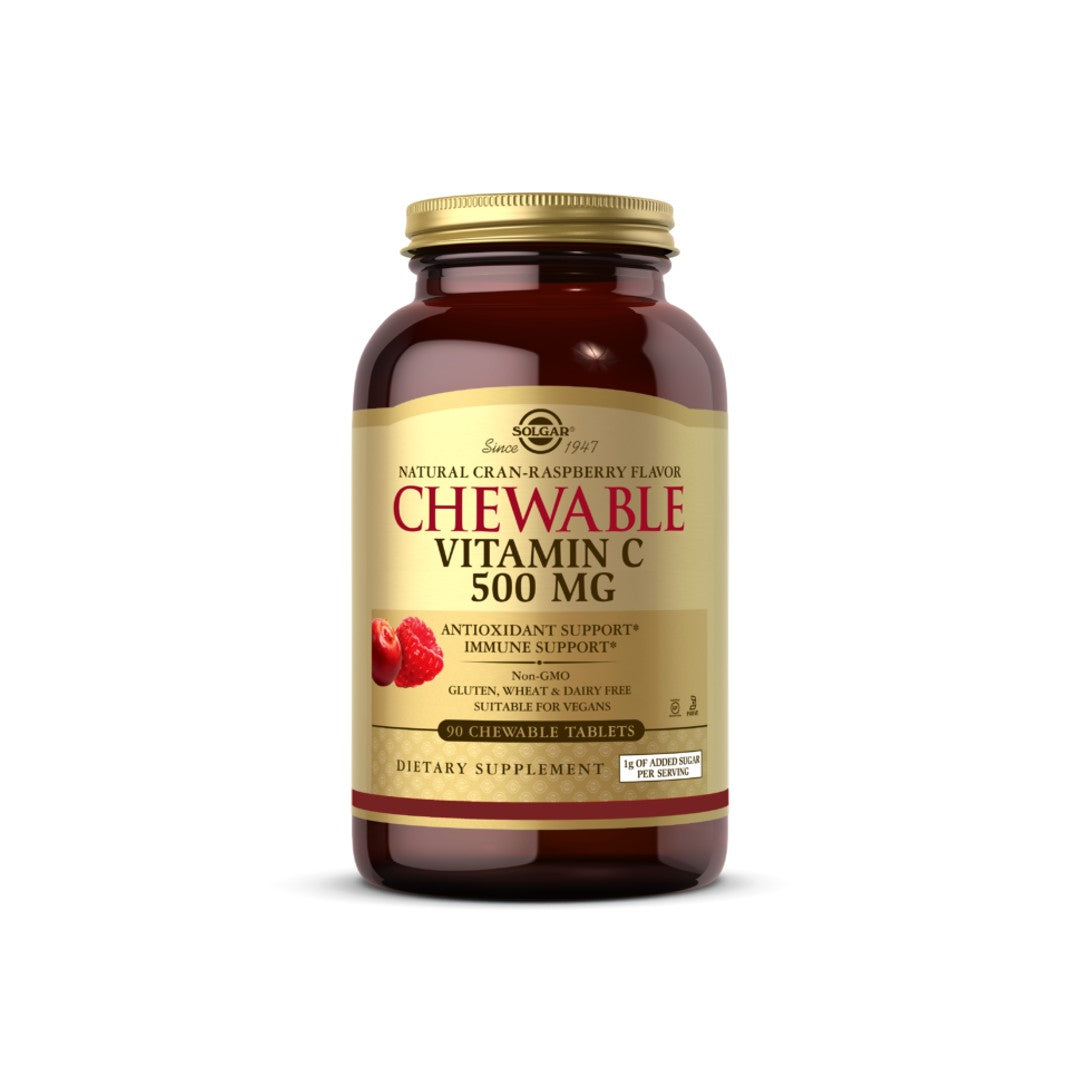 Vitamin C 500 mg chewable tablets cran rasberry flavor - front