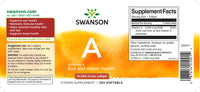 Thumbnail for Vitamin A - 10000 IU 250 softgels - label