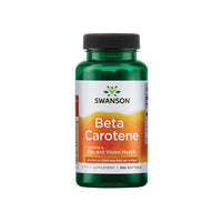 Thumbnail for Swanson Beta-Carotene is a dietary supplement with 25000 IU Vitamin A capsules in a pack of 300 softgels.