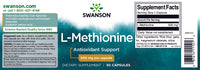 Thumbnail for L-Methionine - 500 mg 30 capsules - label