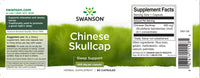 Thumbnail for A green and white label for Chinese Skullcap - 400 mg 90 capsules by Swanson.