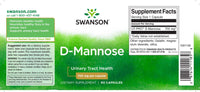 Thumbnail for A label for Swanson D-Mannose - 700 mg 60 capsules.