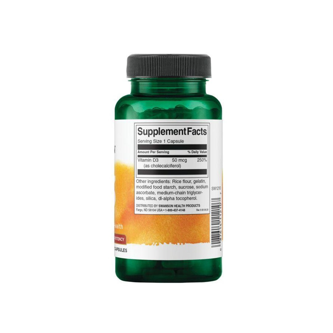 Vitamin D3 - 2000 IU 250 capsules - supplement facts