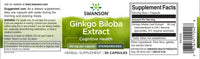 Thumbnail for Swanson Ginkgo Biloba Extract 24% - 60 mg 30 capsules label.