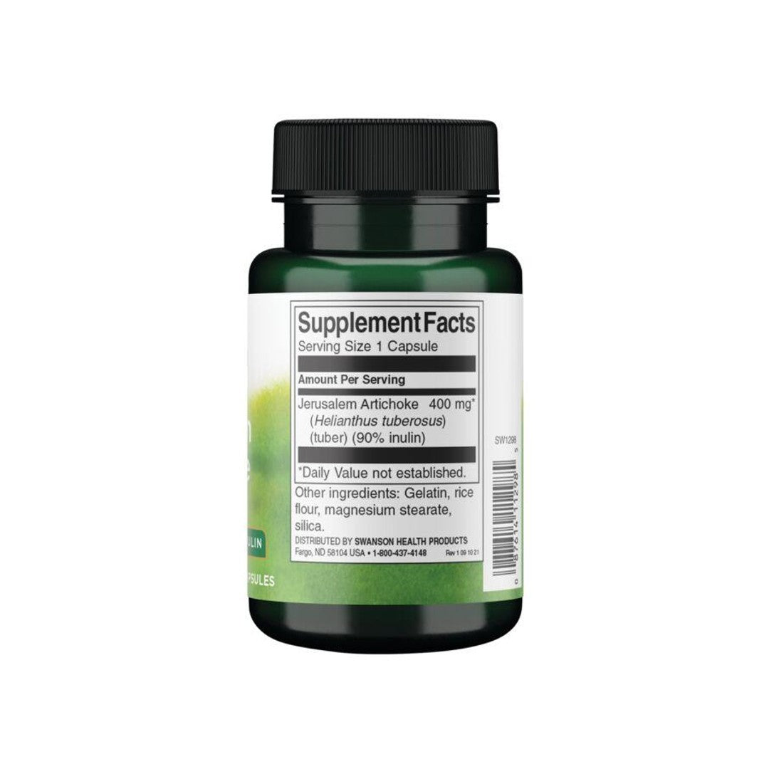 A digestive health supplement infused with Prebiotic Jerusalem Artichoke - 400 mg 60 capsules, a herbal supplement by Swanson.