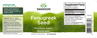 Thumbnail for A label for Swanson Fenugreek Seed - 610 mg 90 capsules.