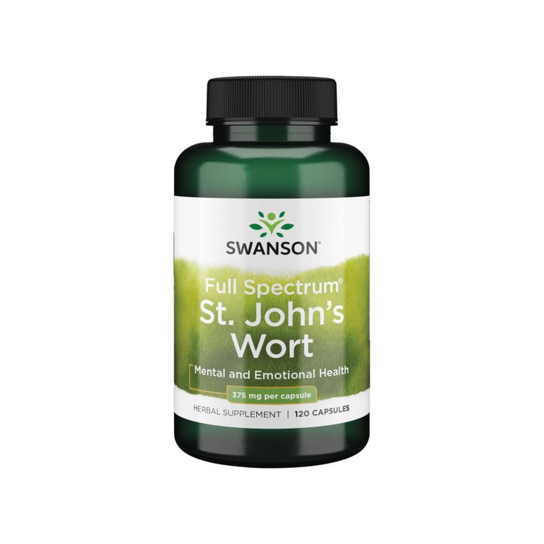 Swanson St. Johns Wort - 375 mg 120 caps, promoting emotional wellbeing through mood regulation.