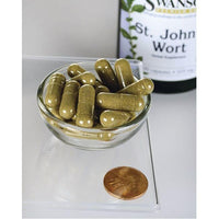 Thumbnail for Swanson's St. John's Wort - 375 mg 120 caps in a glass bowl, promoting emotional wellbeing and mood regulation.