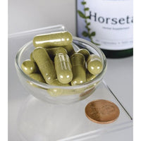 Thumbnail for Swanson's Horsetail - 500 mg 90 capsules in a bowl next to a bottle of Swanson's horsetail.