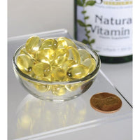 Thumbnail for Swanson's Vitamin E - Natural 400 IU 250 softgel capsules in a bowl, providing antioxidant support and promoting cardiovascular health.