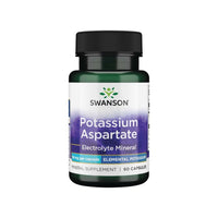 Thumbnail for A dietary supplement bottle of Swanson's Potassium Aspartate - 99 mg 90 capsules.