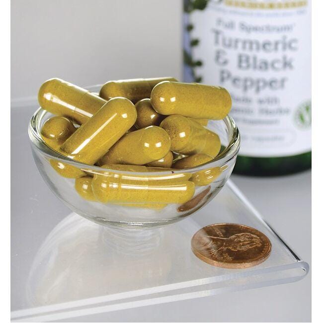 Swanson's Turmeric & Black Pepper - 60 vege capsules for improved curcumin's bioavailability.