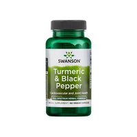 Thumbnail for Swanson Turmeric & Black Pepper - 60 vege capsules are carefully formulated to enhance curcumin's bioavailability. These organic capsules contain a full spectrum of turmeric's beneficial compounds and are combined with high