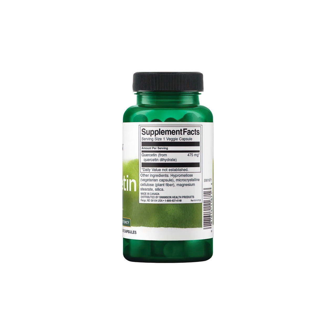 Quercetin 475 mg 60 vcaps - supplement facts