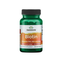 Thumbnail for Swanson Biotin - 10000 mcg, a dietary supplement in 60 softgel form.