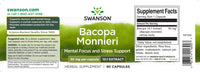 Thumbnail for Swanson Bacopa Monnieri 10:1 Extract - 50 mg dietary supplement.
