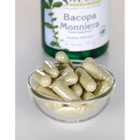 Thumbnail for Swanson's Bacopa Monnieri dietary supplement - 50 mg 90 capsules in a bowl next to a bottle.