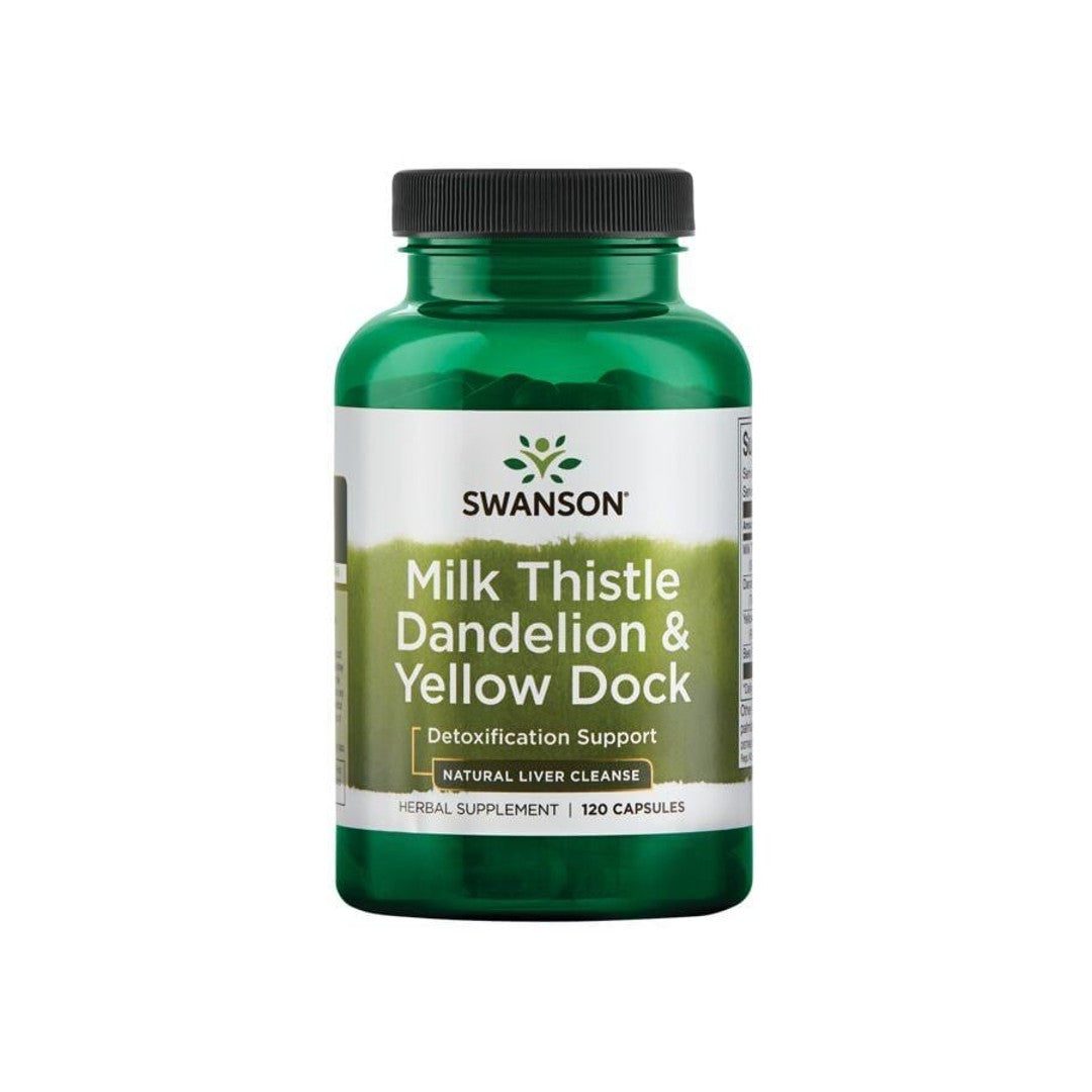 Swanson Milk Thistle Dandelion & Yellow Dock - 120 capsules.
