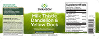 Thumbnail for Milk Thistle Dandelion & Yellow Dock - 120 capsules - label