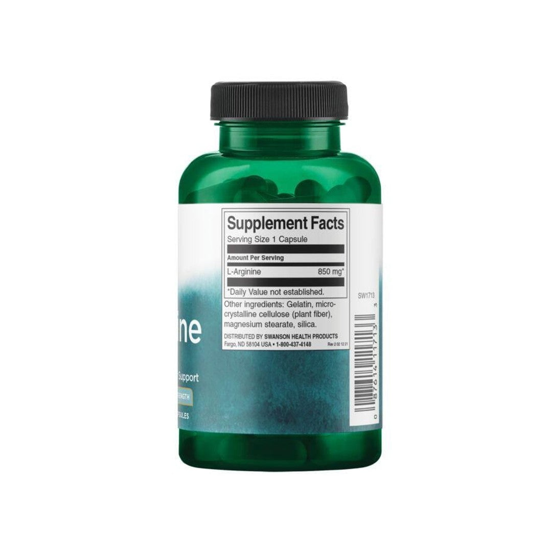 L-Arginine - 850 mg 90 capsules - supplement facts