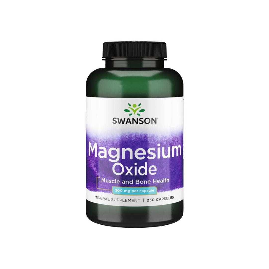 Magnesium Oxide - 200 mg 250 capsules - front