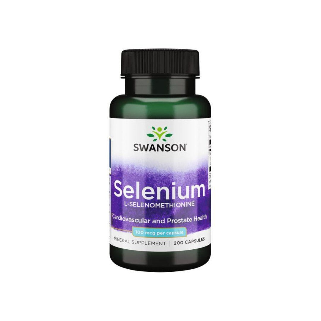 Swanson Selenium - 100 mcg 200 capsules L-Selenomethionine offers antioxidant support for cardiovascular health.