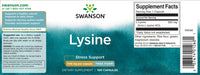 Thumbnail for L-Lysine - 500 mg 100 capsules - label