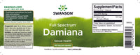 Thumbnail for A label for Swanson's Damiana - 510 mg 100 capsules.