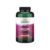 Thumbnail for A bottle of Swanson MSM - 500 mg 250 tabs on a white background, promoting joint and hair/skin health.