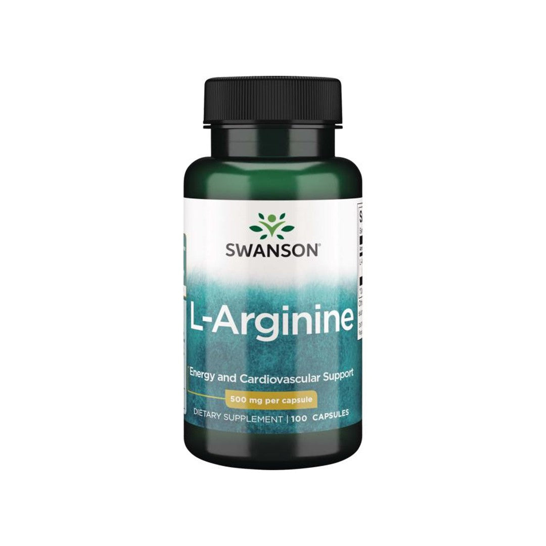 L-Arginine - 500 mg 100 capsules - front